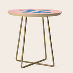 Joyful Flower and Stripes Pop Floral Pink and Blue Side Table Gallery Image 1