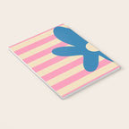 Joyful Flower and Stripes Pop Floral Pink and Blue Notebook Gallery Image 3