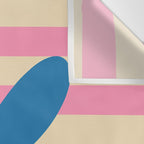 Joyful Flower and Stripes Pop Floral Pink and Blue Wall Tapestry Gallery Image 3