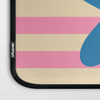Joyful Flower and Stripes Pop Floral Pink and Blue Laptop Sleeve Gallery Image 3