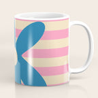 Joyful Flower and Stripes Pop Floral Pink and Blue Coffee Mug Gallery Image 1