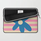 Joyful Flower and Stripes Pop Floral Pink and Blue Laptop Sleeve Gallery Image 2