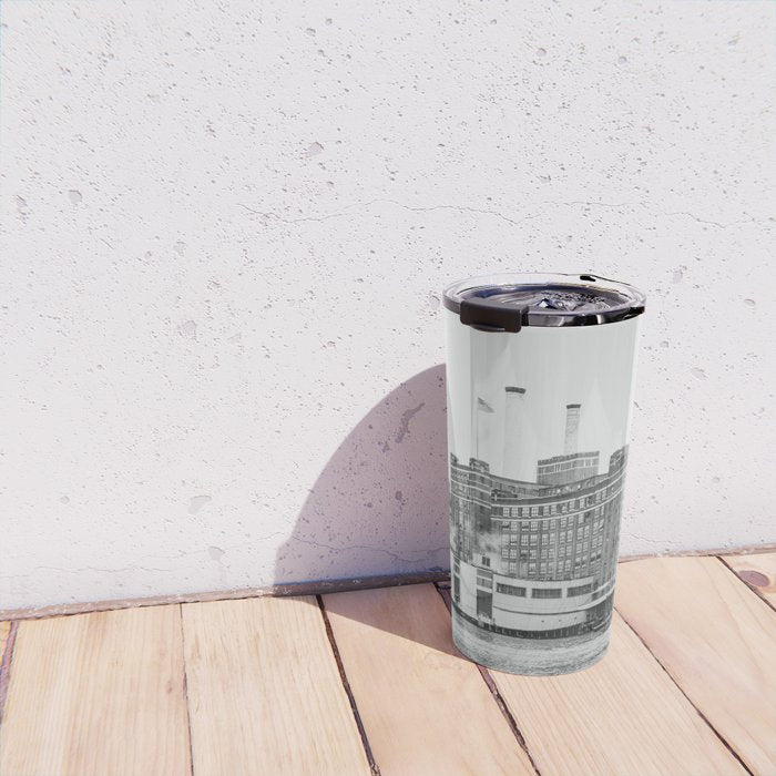 Domino Sugars Black and White Baltimore Print Travel Mug Gallery Image 4