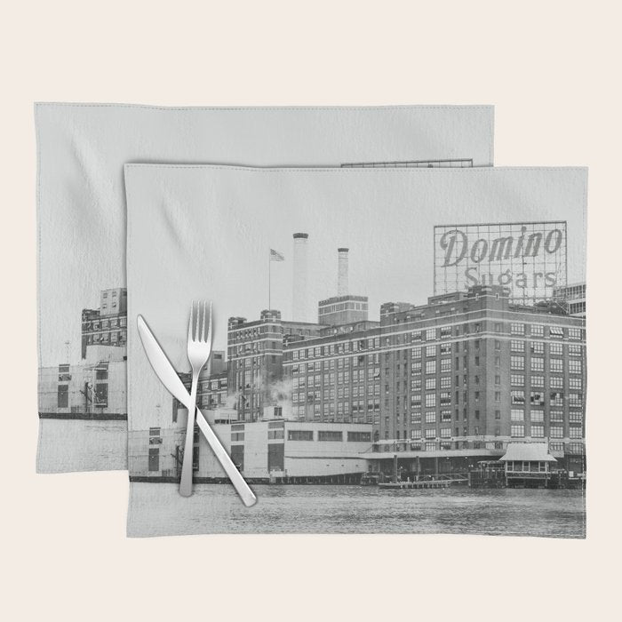 Domino Sugars Black and White Baltimore Print Placemat Gallery Image 1