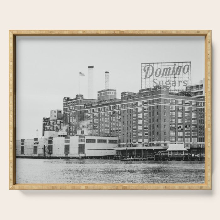 Domino Sugars Black and White Baltimore Print Serving Tray Gallery Image 1