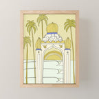 temple of peace swamis encinitas california // retro surf art by surfy birdy Mini Art Print Gallery Image 1