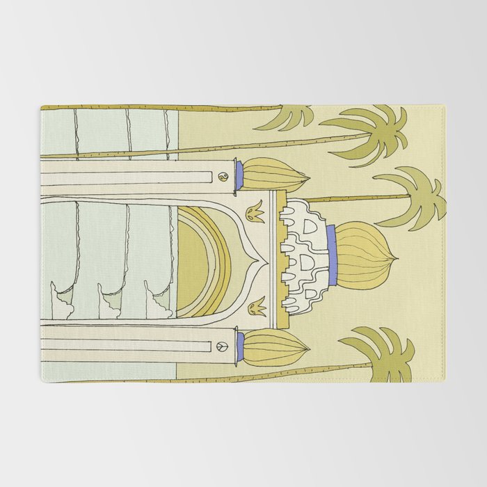 temple of peace swamis encinitas california // retro surf art by surfy birdy Rug Gallery Image 2