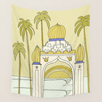 temple of peace swamis encinitas california // retro surf art by surfy birdy Wall Tapestry Gallery Image 4