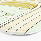 temple of peace swamis encinitas california // retro surf art by surfy birdy Bath Mat Gallery Image 3