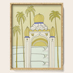 temple of peace swamis encinitas california // retro surf art by surfy birdy Serving Tray Gallery Image 1