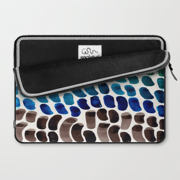 Colorful Rainbow Watercolor Organic Patterns Natural Shapes Playful Art Mid Century Modern Tribal Ar Laptop Sleeve Gallery Image 2