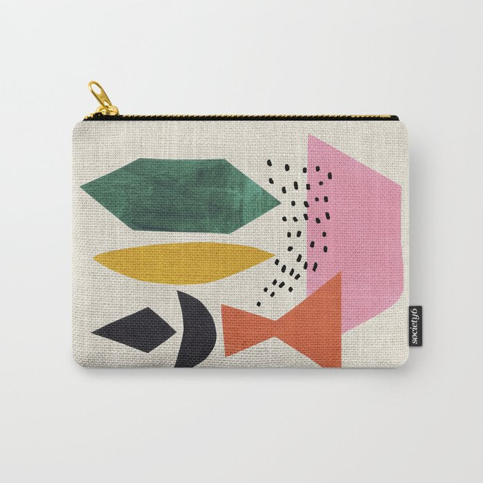 Yellow And Green Shards Carry All Pouch Gallery Image 1