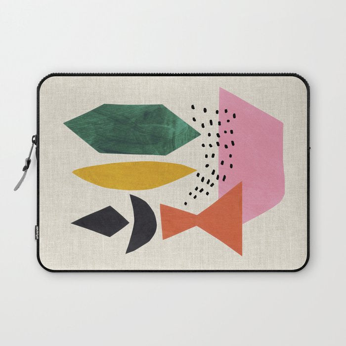 Yellow And Green Shards Laptop Sleeve Gallery Image 1