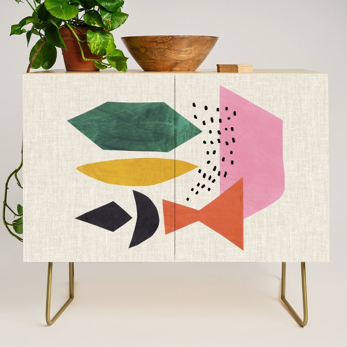 Yellow And Green Shards Credenza Gallery Image 1
