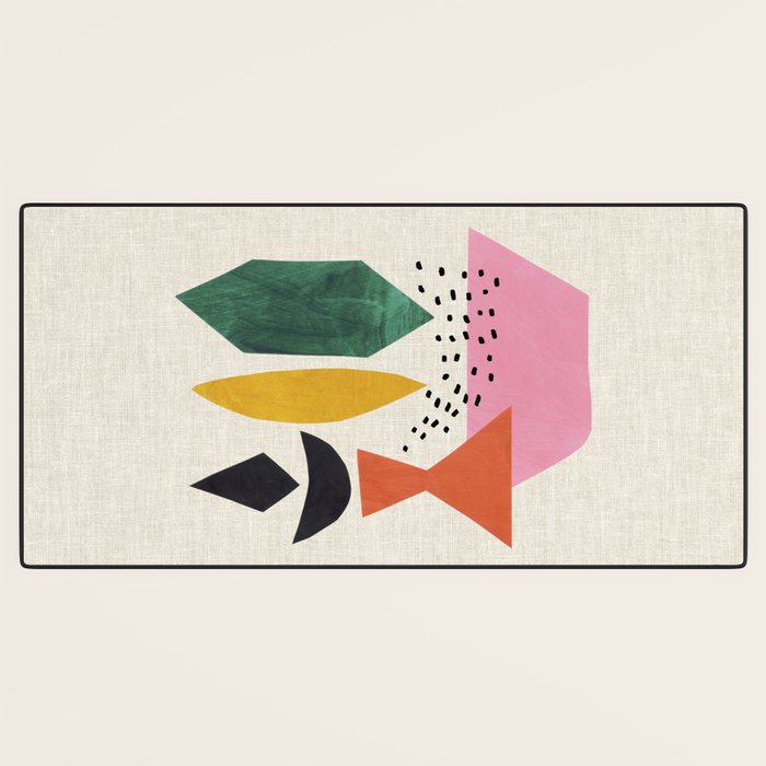 Yellow And Green Shards Desk Mat Gallery Image 3