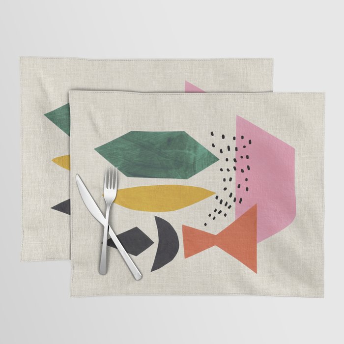 Yellow And Green Shards Placemat Gallery Image 1