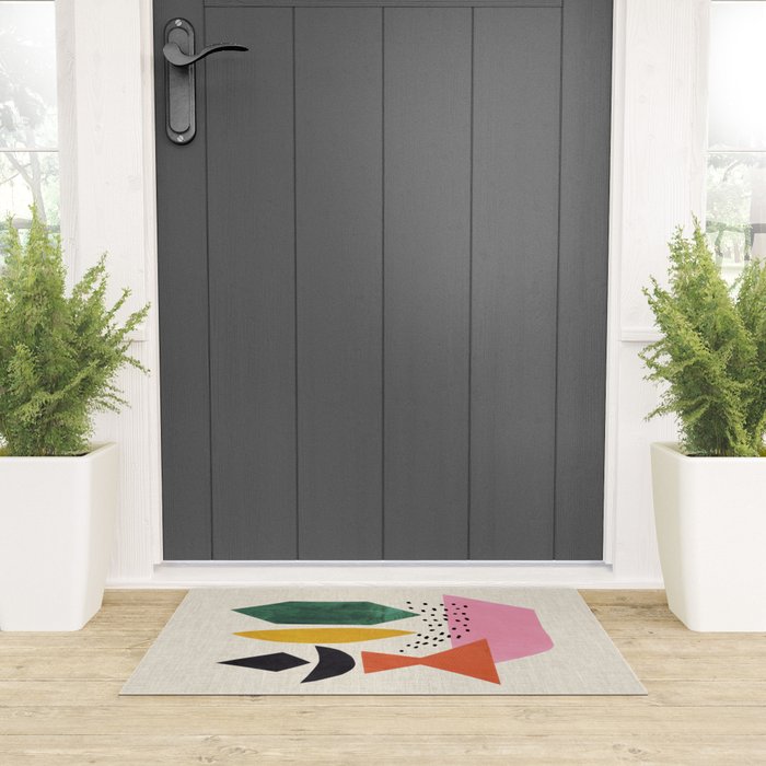 Yellow And Green Shards Welcome Mat Gallery Image 3