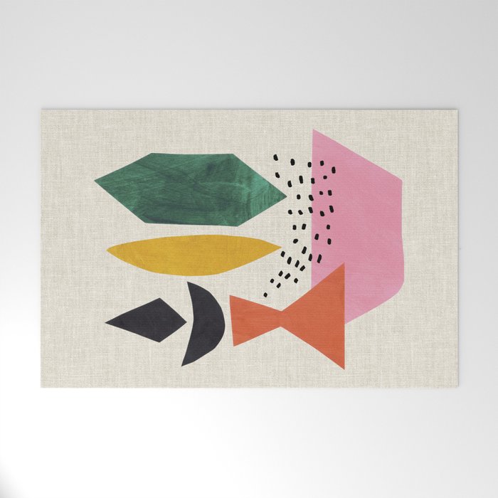 Yellow And Green Shards Welcome Mat Gallery Image 1