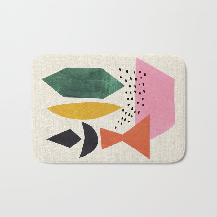 Yellow And Green Shards Bath Mat Gallery Image 1