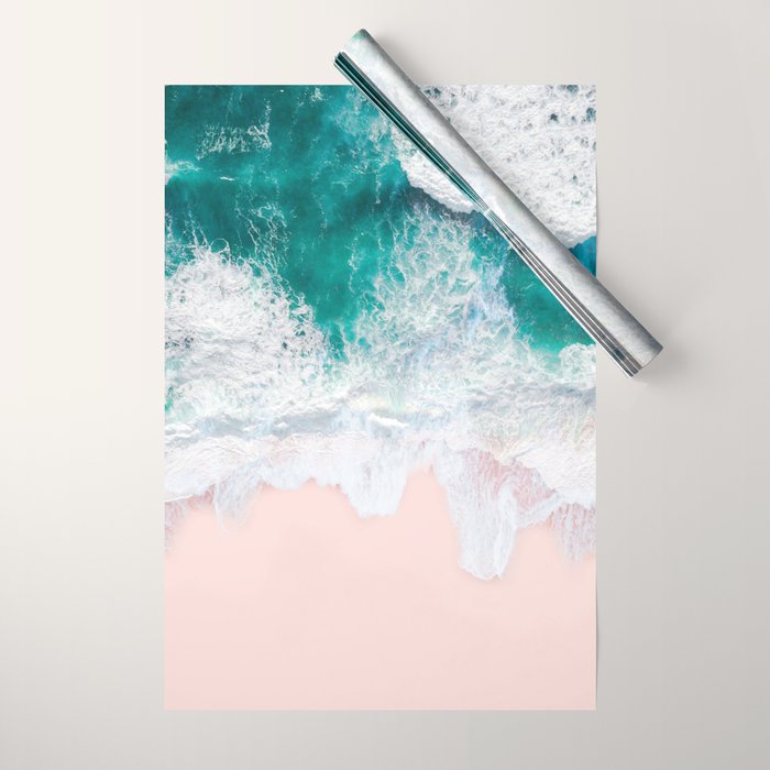 Pink Sand Beach Wrapping Paper Gallery Image 1