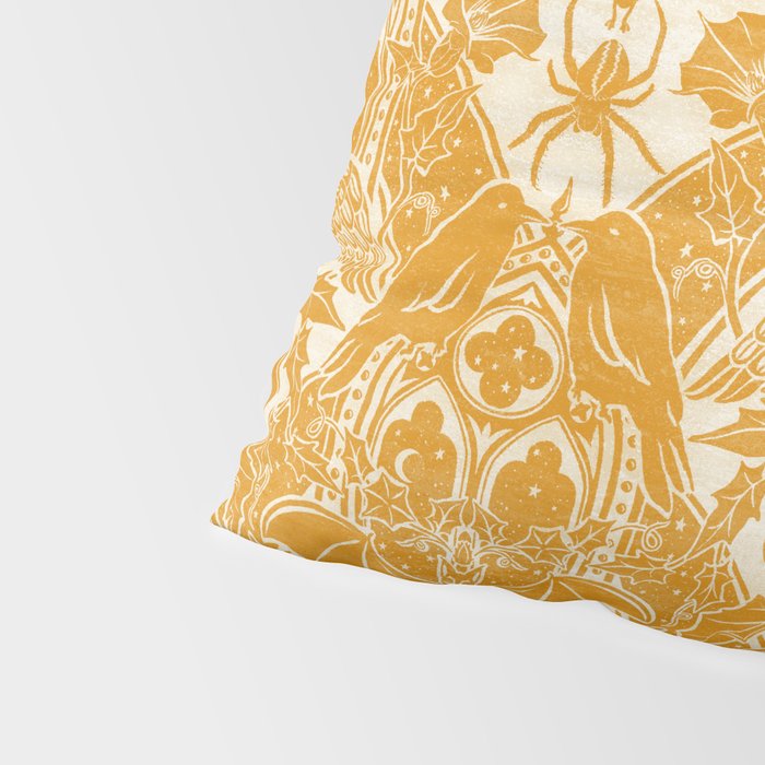 Gothic Halloween Damask - marigold and cream  Pillow Sham Gallery Image 4