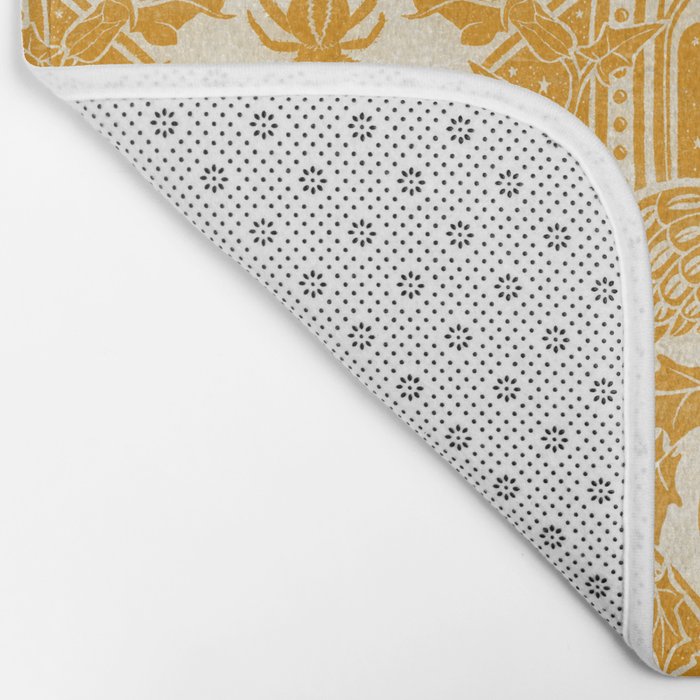 Gothic Halloween Damask - marigold and cream  Bath Mat Gallery Image 2