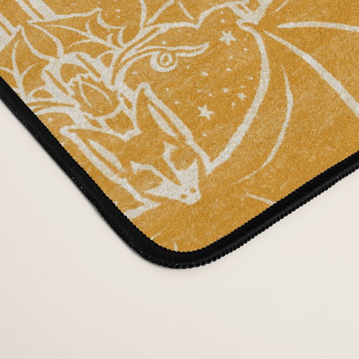 Gothic Halloween Damask - marigold and cream  Desk Mat Gallery Image 4