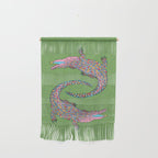 Crocodiles (Textured Green and Pink) Wall Hanging Gallery Image 1