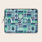 Geometric Tapestry - Aqua Laptop Sleeve Gallery Image 1
