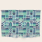 Geometric Tapestry - Aqua Wall Hanging Gallery Image 1