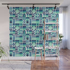 Geometric Tapestry - Aqua Wall Mural Gallery Image 1