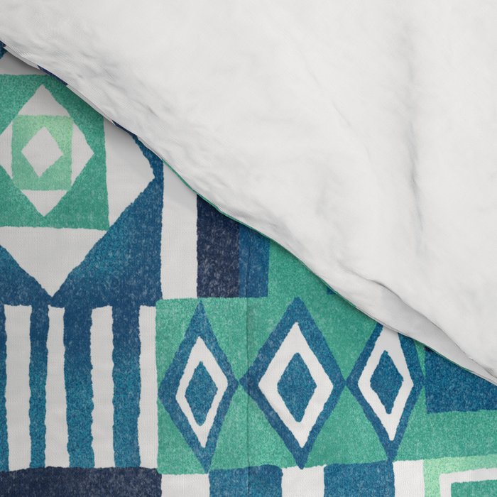 Geometric Tapestry - Aqua Comforter Gallery Image 4