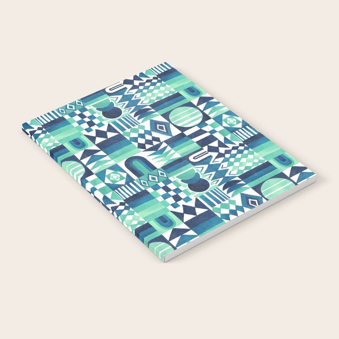 Geometric Tapestry - Aqua Notebook Gallery Image 2