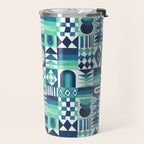 Geometric Tapestry - Aqua Travel Mug Gallery Image 2