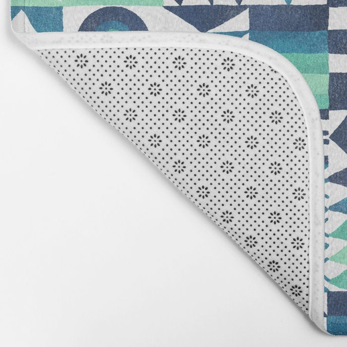 Geometric Tapestry - Aqua Bath Mat Gallery Image 2