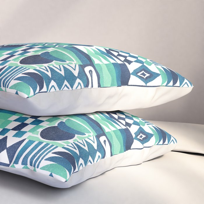Geometric Tapestry - Aqua Pillow Sham Gallery Image 3