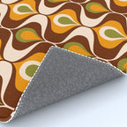 Retro 70s ovals op-art pattern brown, orange Rug Gallery Image 4