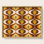 Retro 70s ovals op-art pattern brown, orange Serving Tray Gallery Image 1