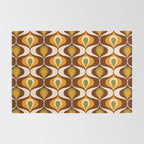 Retro 70s ovals op-art pattern brown, orange Rug Gallery Image 2
