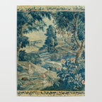 Antique 18th Century Flemish Verdure Green Bird Garden Landscape Tapestry Poster Gallery Image 4