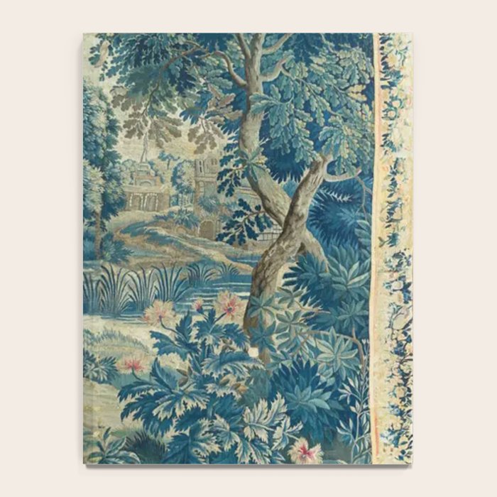 Antique 18th Century Flemish Verdure Green Bird Garden Landscape Tapestry Notebook Gallery Image 4
