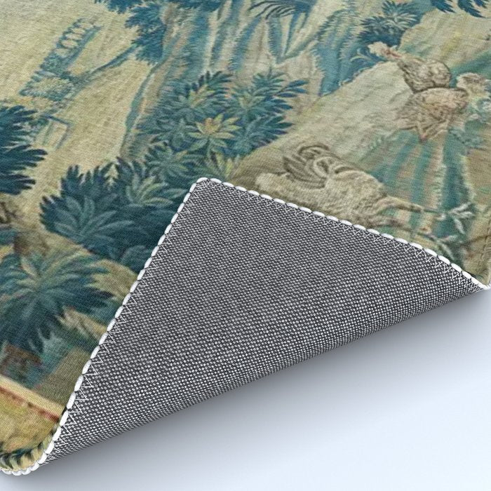 Antique 18th Century Flemish Verdure Green Bird Garden Landscape Tapestry Rug Gallery Image 4