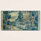 Antique 18th Century Flemish Verdure Green Bird Garden Landscape Tapestry Desk Mat Gallery Image 3
