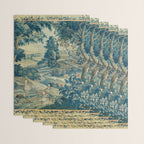 Antique 18th Century Flemish Verdure Green Bird Garden Landscape Tapestry Wrapping Paper Gallery Image 3