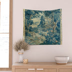 Antique 18th Century Flemish Verdure Green Bird Garden Landscape Tapestry Wall Tapestry Gallery Image 2