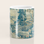 Antique 18th Century Flemish Verdure Green Bird Garden Landscape Tapestry Coffee Mug Gallery Image 4