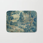 Antique 18th Century Flemish Verdure Green Bird Garden Landscape Tapestry Bath Mat Gallery Image 1