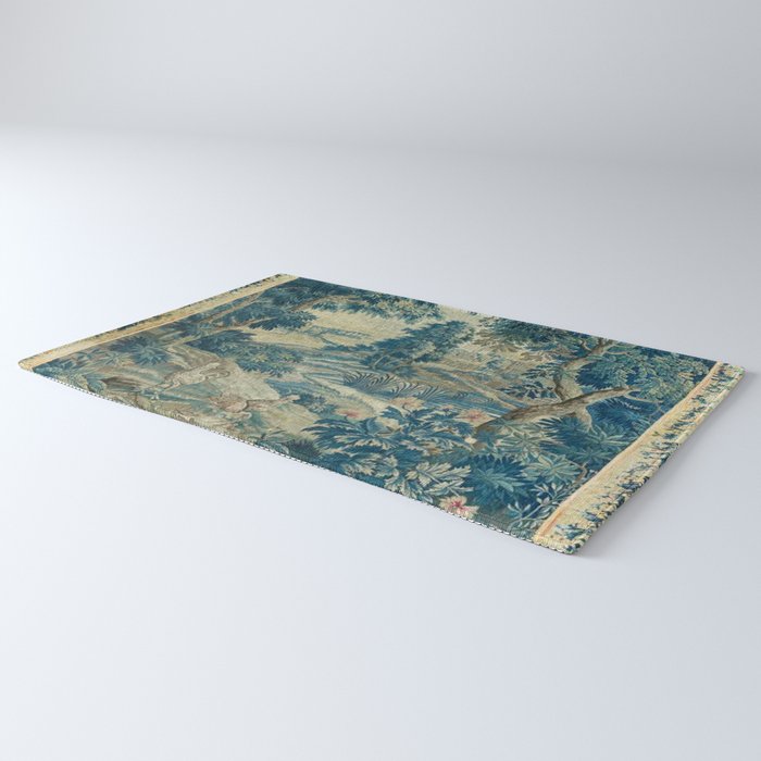 Antique 18th Century Flemish Verdure Green Bird Garden Landscape Tapestry Rug Gallery Image 3