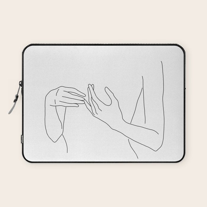 Line Hands 2 Laptop Sleeve Gallery Image 1
