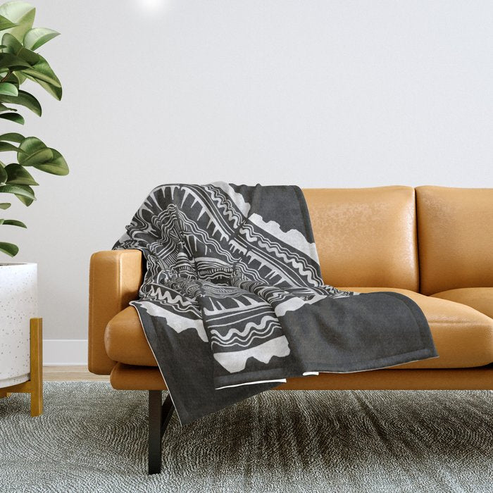 Growth Rings - 65 Years - Black Throw Blanket Gallery Image 1